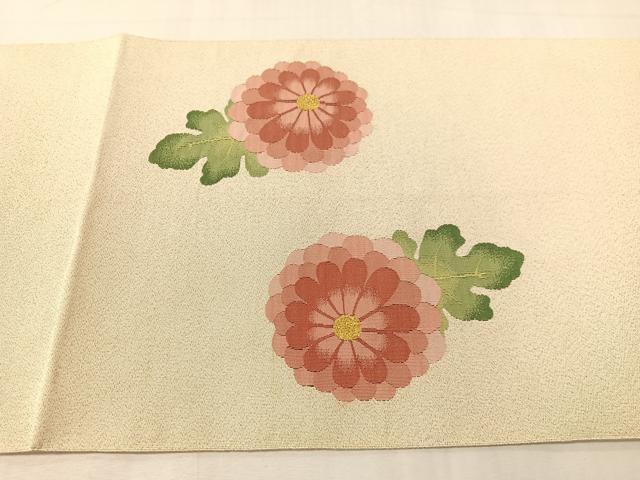 平和屋着物●爪掻き本綴れ　八寸名古屋帯　菊花文　金銀糸　正絹　逸品　CABI4225vp