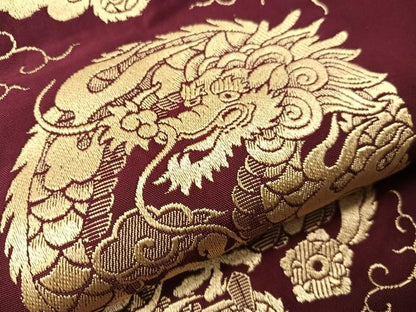 平和屋着物●アンティーク　大正ロマン　全通柄　九寸名古屋帯　雲龍　正絹　逸品　CABI4231vp