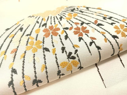 平和屋着物●六通柄　本袋帯　唐織　枝垂れ花　金糸　正絹　逸品　CABI4235vp