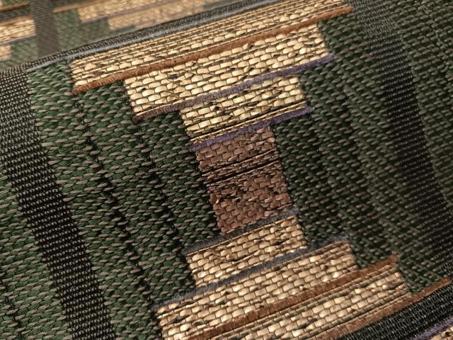 平和屋着物▽六通柄袋帯　スリーシーズン　春夏秋　幾何学格子文　金銀糸　正絹　逸品　未使用　CABI4236vp