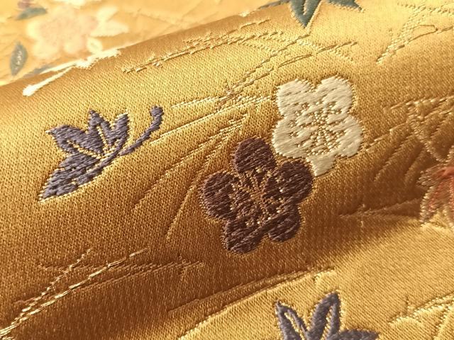平和屋着物●六通柄袋帯　唐織　吹き寄せ　金糸　正絹　逸品　CABI4238vp