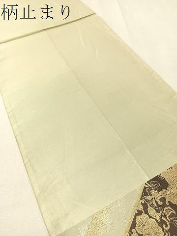 平和屋着物●六通柄袋帯　紹巴　更紗鳳凰文　金糸　正絹　逸品　CABI4239vp