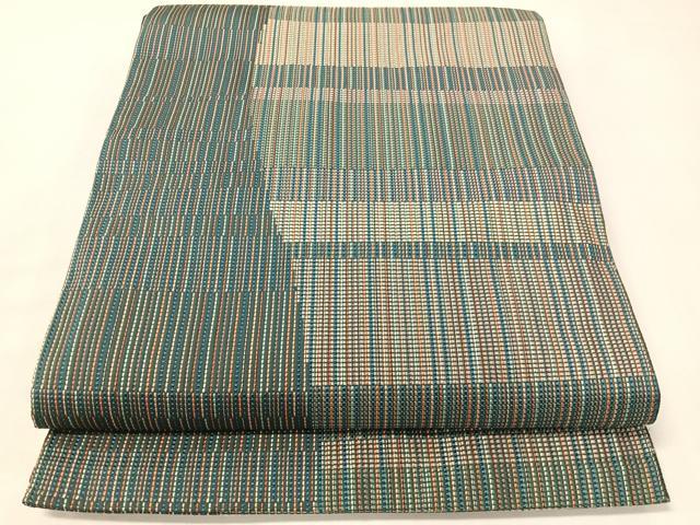 平和屋着物●本場筑前博多織　八寸名古屋帯　幾何学文様　正絹　逸品　CABI4247vp