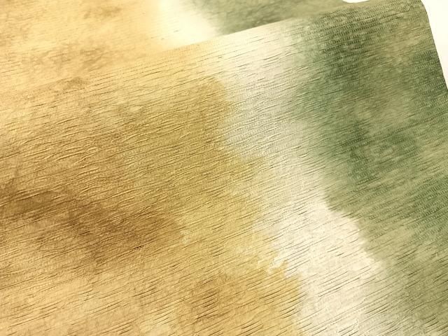 平和屋着物●両面　六通柄袋帯　紙布　霞文　金彩　正絹　逸品　CABI4253vp