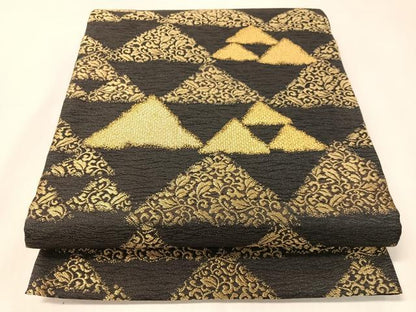 平和屋着物●西陣　タケジ商事謹製　六通柄袋帯　一粋綴　唐草鱗文　金糸　証紙付き　正絹　逸品　CABI4257vp