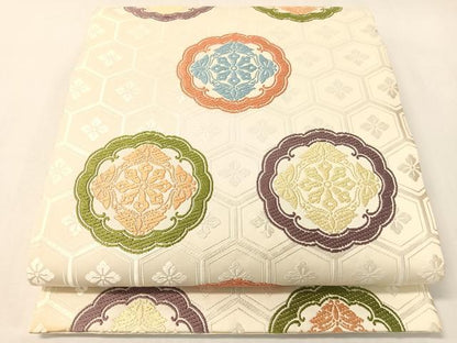 平和屋着物●六通柄袋帯　唐織　吉祥花蝶文　正絹　逸品　CABI4260vp