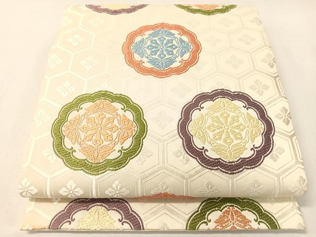 平和屋着物●六通柄袋帯　唐織　吉祥花蝶文　正絹　逸品　CABI4260vp