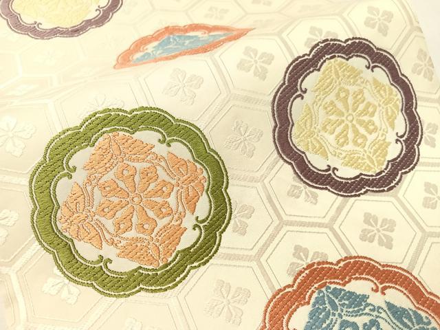 平和屋着物●六通柄袋帯　唐織　吉祥花蝶文　正絹　逸品　CABI4260vp
