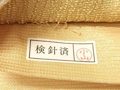 平和屋着物●六通柄袋帯　唐織　横段吉祥花文　金糸　正絹　逸品　CABI4261vp