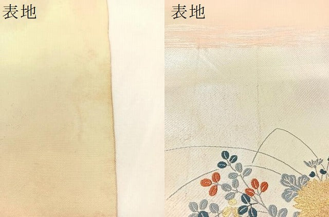平和屋着物●太鼓柄袋帯　唐織　流水草花文　金銀糸　正絹　逸品　CABI4264vp