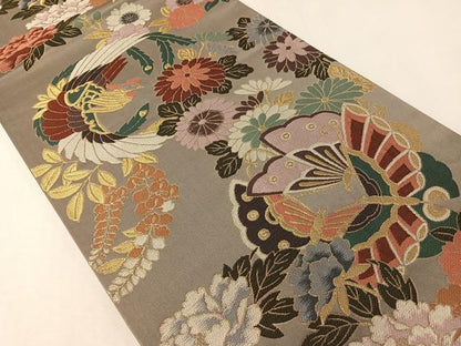 平和屋着物●西陣　志都香謹製　六通柄袋帯　有織秀花寿祥文　金糸　正絹　逸品　CABI4267vp