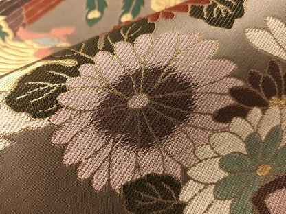 平和屋着物●西陣　志都香謹製　六通柄袋帯　有織秀花寿祥文　金糸　正絹　逸品　CABI4267vp