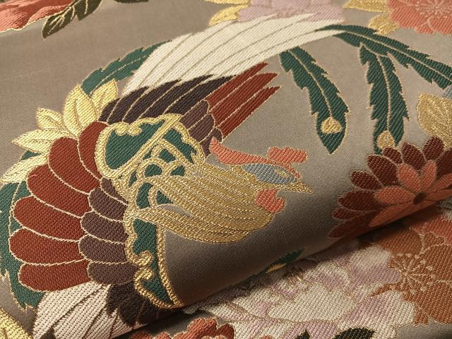 平和屋着物●西陣　志都香謹製　六通柄袋帯　有織秀花寿祥文　金糸　正絹　逸品　CABI4267vp