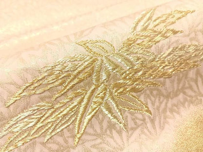 平和屋着物●六通柄袋帯　万海　天然染　絹浮織　草花文　金銀糸　正絹　逸品　CABI4268vp