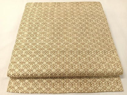 平和屋着物●本場筑前博多織　八寸名古屋帯　幾何学柄　正絹　逸品　CABI4271vp