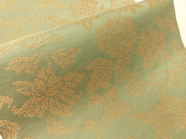 平和屋着物●茶道帛紗の老舗　大阪有香製　手織　八寸名古屋帯　更紗唐草文　金糸　正絹　逸品　CABI4281vp