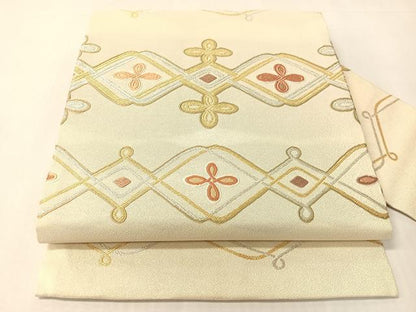 平和屋着物●九寸名古屋帯　唐織　吉祥花文　金銀糸　正絹　逸品　CABI4282vp