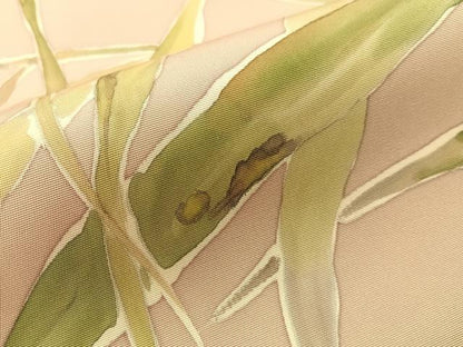 平和屋着物●手描友禅女流作家　一色生子　塩瀬　九寸名古屋帯　芒文　正絹　逸品　CABI4283vp