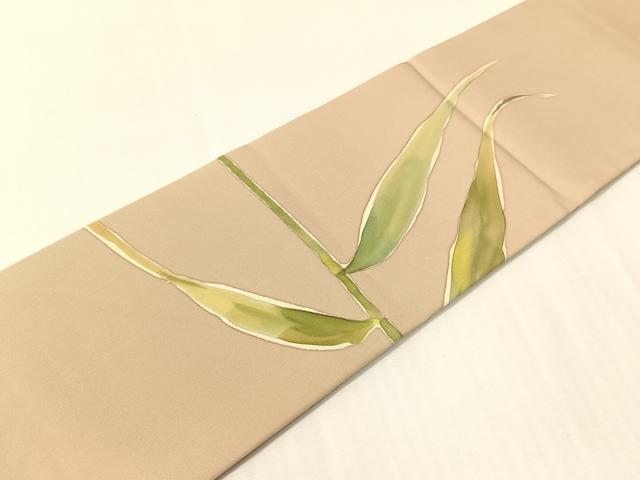 平和屋着物●手描友禅女流作家　一色生子　塩瀬　九寸名古屋帯　芒文　正絹　逸品　CABI4283vp