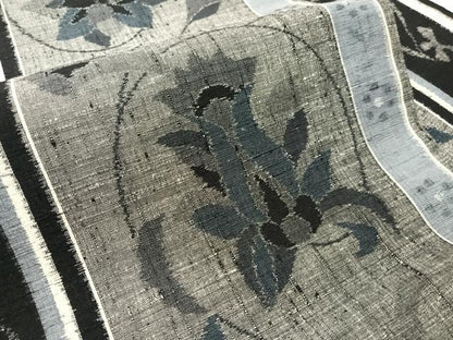 平和屋着物●九寸名古屋帯　紬地　更紗唐草間道　正絹　逸品　未使用　CABI4284vp
