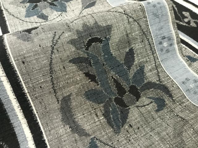 平和屋着物●九寸名古屋帯　紬地　更紗唐草間道　正絹　逸品　未使用　CABI4284vp