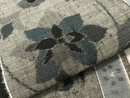 平和屋着物●九寸名古屋帯　紬地　更紗唐草間道　正絹　逸品　未使用　CABI4284vp