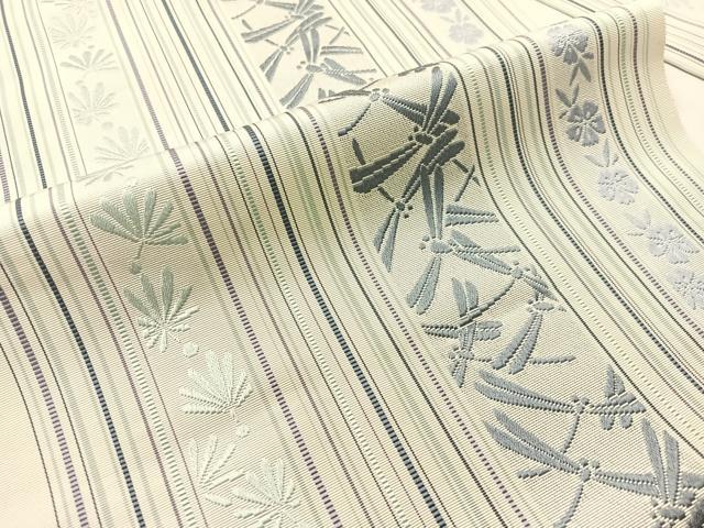 平和屋着物●本場筑前博多織　八寸名古屋帯　トンボ　正絹　逸品　CABI4285vp