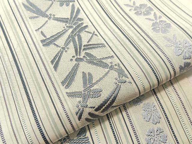 平和屋着物●本場筑前博多織　八寸名古屋帯　トンボ　正絹　逸品　CABI4285vp