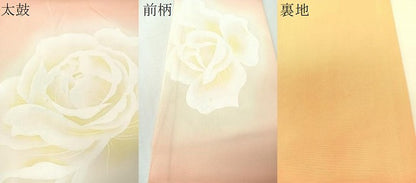 平和屋着物●塩瀬　九寸名古屋帯　ろうけつ染め　舞花文　正絹　逸品　CABI4288vp