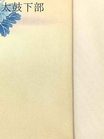平和屋着物●塩瀬　九寸名古屋帯　手描き　草花文　正絹　逸品　CABI4290vp
