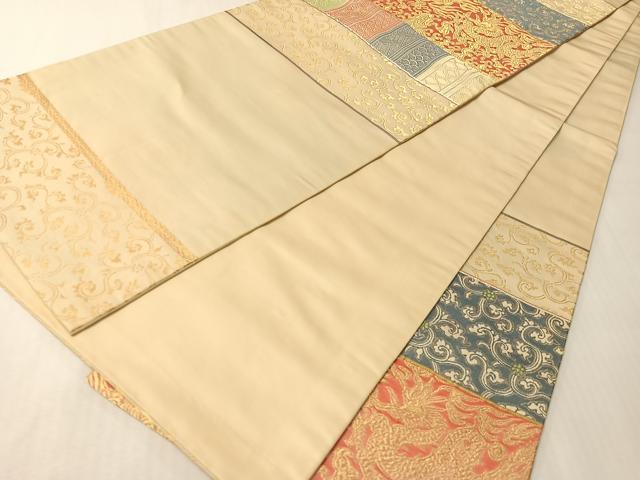 平和屋着物●龍村晋謹製　六通柄袋帯　炎繪易龍文錦　正絹　逸品　CABI4300vp