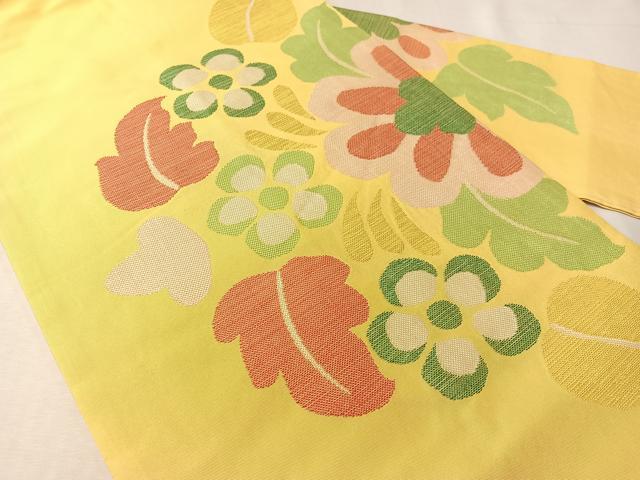 平和屋着物●洛風林 工芸帯地 九寸名古屋帯 草花文 正絹 逸品 CABI4301vp