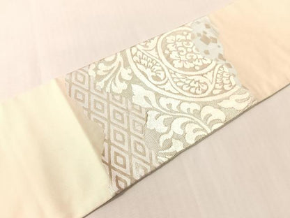 平和屋着物●西陣 川島織物 九寸名古屋帯 唐織 道長花唐草丸文 銀糸 正絹 逸品 CABI4302vp