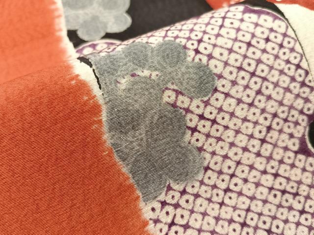 平和屋着物●摺型友禅 京都 多ち花 全通柄 九寸開き名古屋帯 雪輪鹿の子花間道 正絹 逸品 CABI4304vp