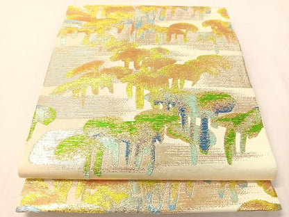 平和屋着物●龍村平蔵製　六通柄　本袋帯　松籟錦　金銀糸　正絹　逸品　CABI4310vp