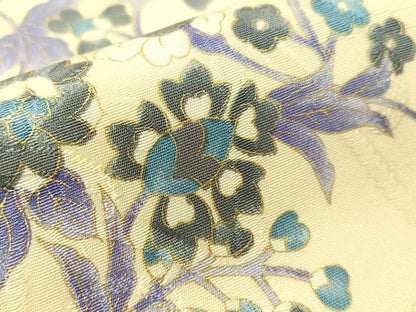 平和屋着物●全通柄京袋帯　更紗唐草文　乱菊地紋　金彩　正絹　逸品　CABI4313vp