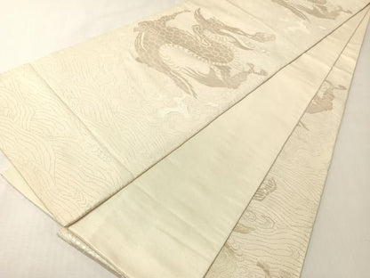 平和屋着物●六通柄　本袋帯　雲龍　銀糸　正絹　逸品　CABI4314vp