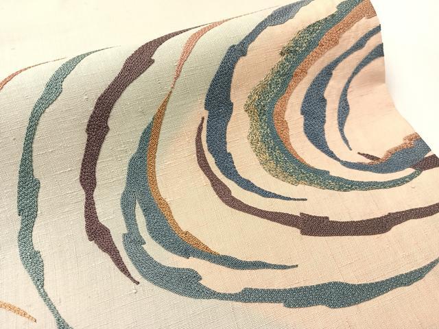 平和屋着物●総刺繍　太鼓柄袋帯　紬地　水面文様　正絹　逸品　CABI4315vp