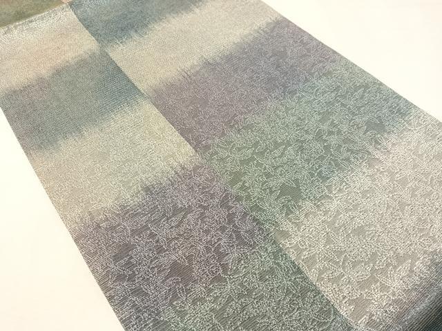 平和屋着物●紋屋井関 御寮織 九寸開き名古屋帯 市松草木文 金糸 正絹 逸品 CABI4316vp