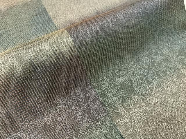 平和屋着物●紋屋井関 御寮織 九寸開き名古屋帯 市松草木文 金糸 正絹 逸品 CABI4316vp