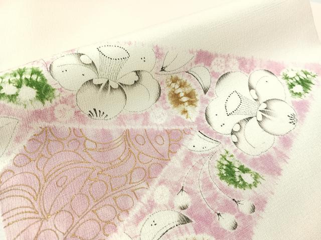 平和屋着物●日本工芸会正会員　絞りの小倉　辻が花の建亮　小倉建亮　九寸名古屋帯　辻が花　手描き　正絹　逸品　CABI4317vp