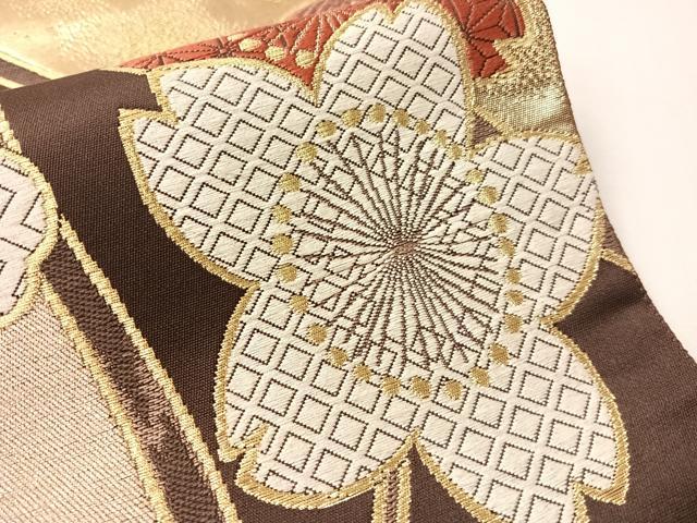 平和屋着物●六通柄袋帯　唐織　枝桜　金銀糸　正絹　逸品　CABI4323vp