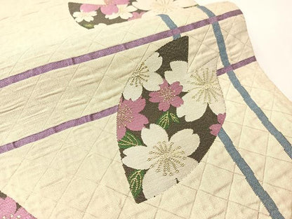 平和屋着物●両面　六通柄袋帯　紫野美術工芸　舞桜　猿　金糸　正絹　逸品　CABI4325vp