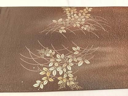 平和屋着物●太鼓柄袋帯　夢蒔絵　金彩　銀通し地　正絹　逸品　CABI4326vp