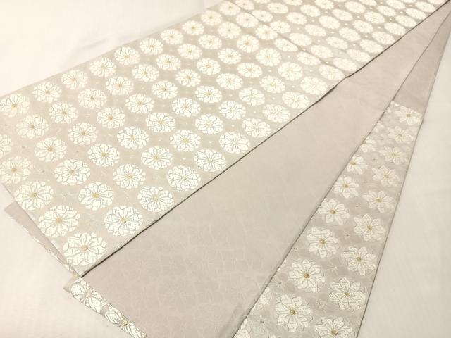 平和屋着物●六通柄袋帯　有職唐織　花尽くし　金銀糸　正絹　逸品　CABI4329vp