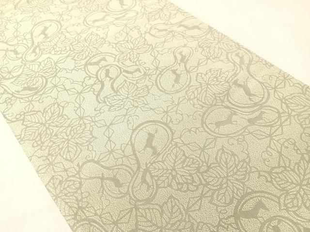 平和屋着物●人間国宝　南部芳松　突彫り　全通柄袋帯　創作絵図　瓢箪に駒　正絹　逸品　CABI4330vp