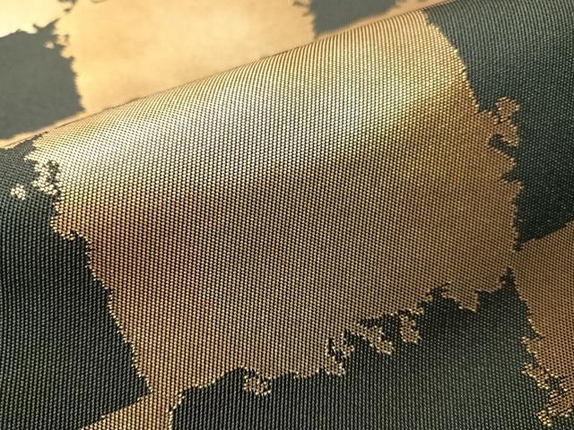 平和屋着物●全通柄　本袋帯　市松文様　黒地　金彩　正絹　逸品　CABI4346vp