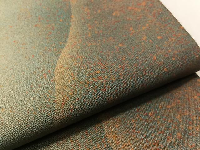 平和屋着物●本場縞大島紬地　全通柄袋帯　よろけ縞　金彩　正絹　逸品　CABI4347vp
