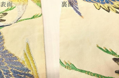 平和屋着物●龍村平蔵製　丸帯　日出鶴綴錦　金銀糸　正絹　逸品　CABI4349vp
