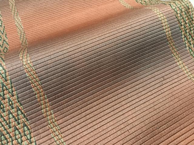 平和屋着物●ひなや工房　くむ・あむ・おる　伊豆蔵明彦　全通柄袋帯　間道　金糸　正絹　逸品　CABI4351vp